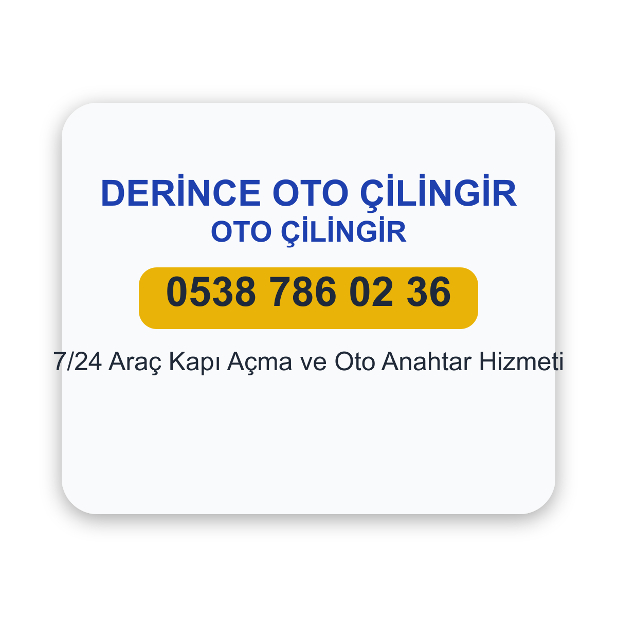 Derince oto çilingir hizmeti - 7/24 araç kapı açma ve kilit değişimi - Telefon: 0538 786 02 36