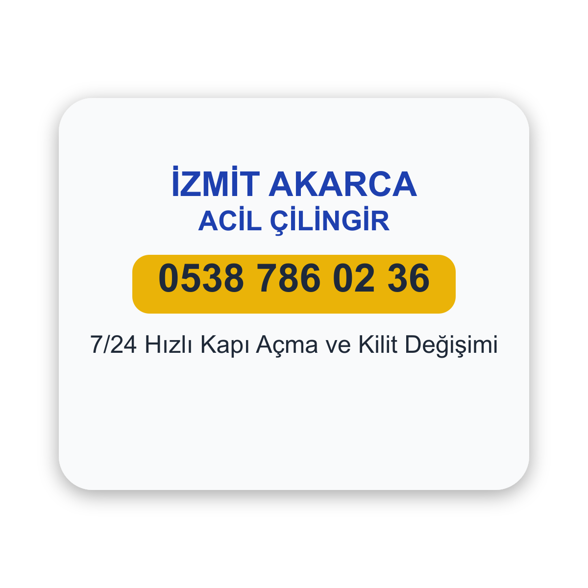 İzmit Akarca acil çilingir hizmeti - 7/24 kapı açma ve kilit değişimi - Telefon: 0538 786 02 36