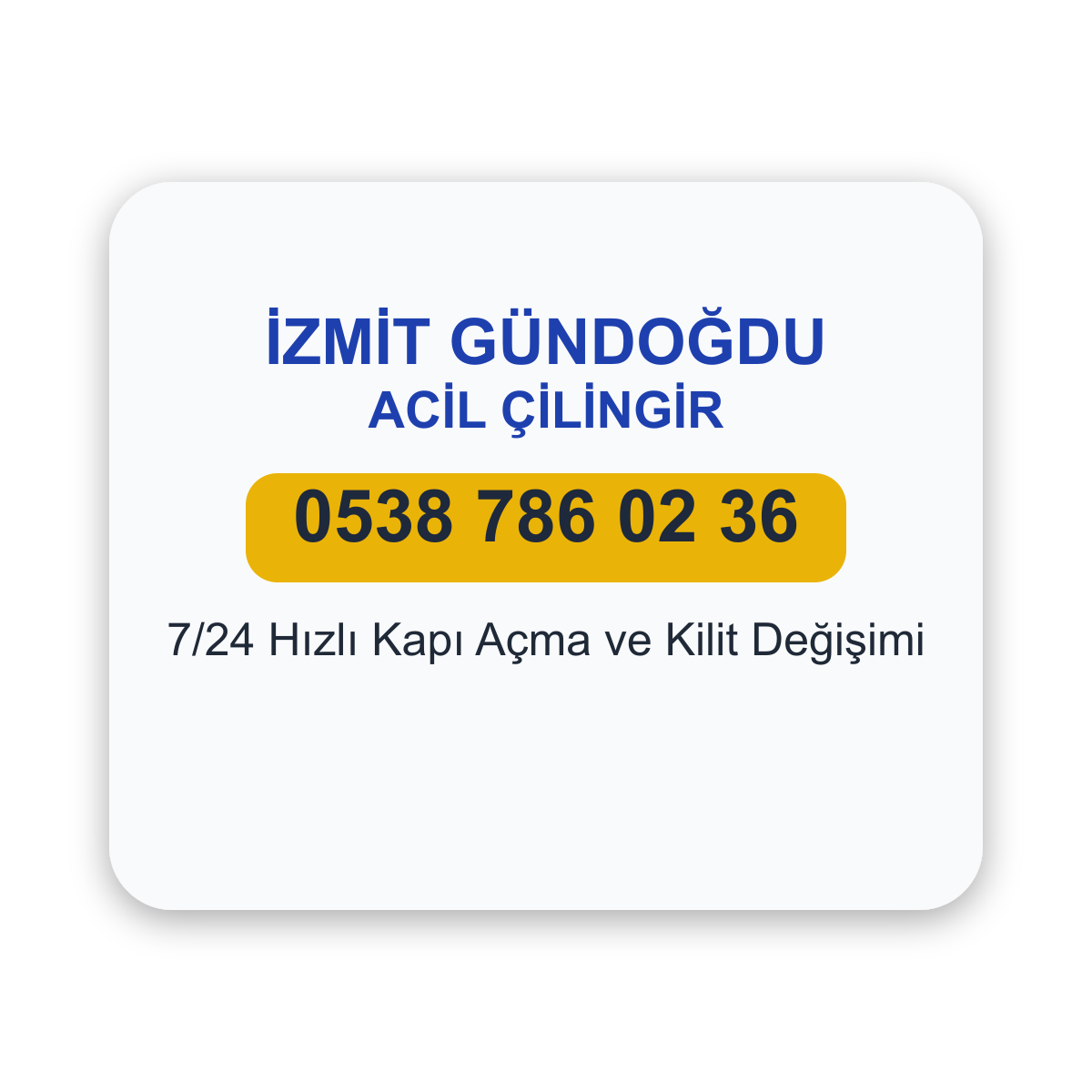 İzmit Gündoğdu acil çilingir hizmeti - 7/24 kapı açma ve kilit değişimi - Telefon: 0538 786 02 36
