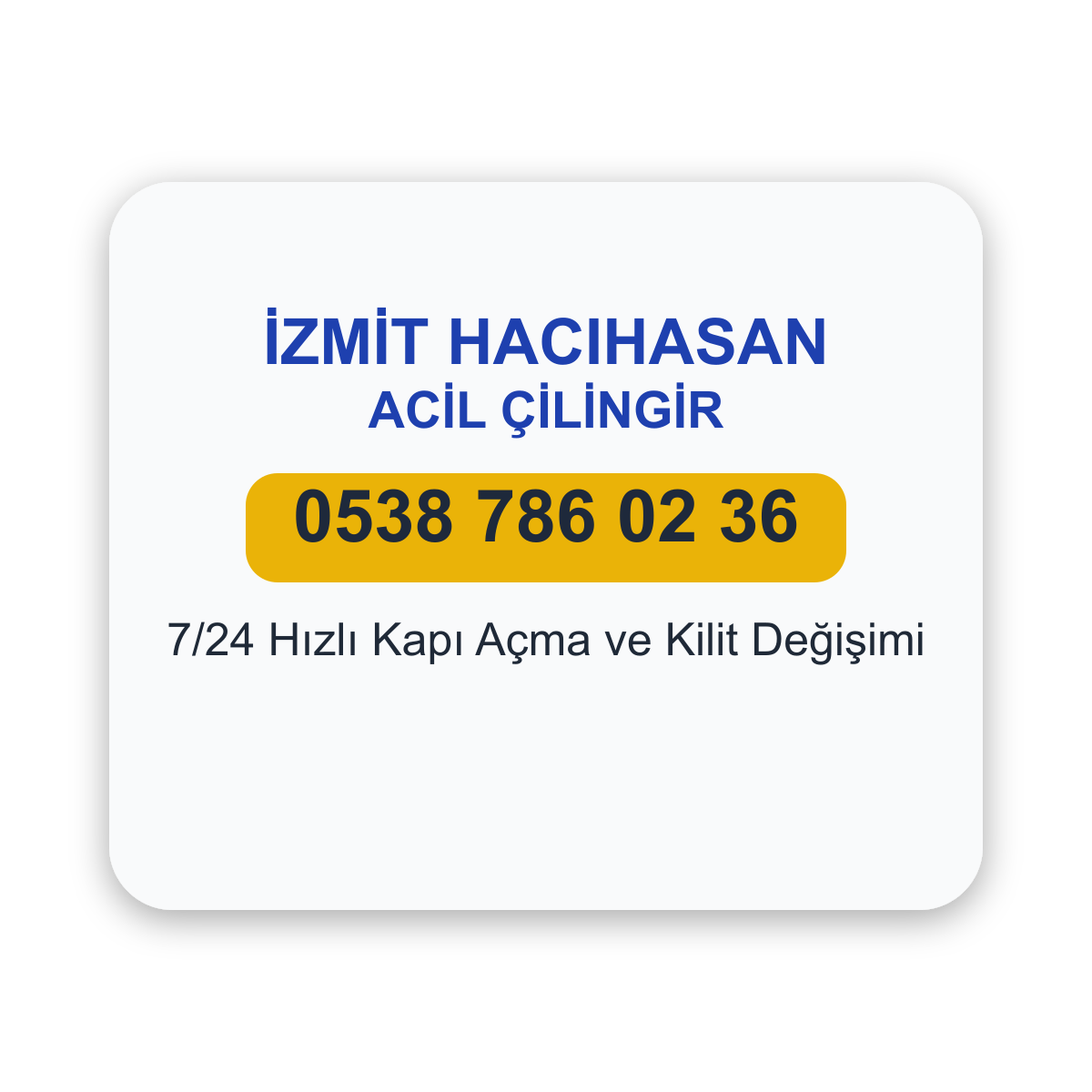 İzmit Hacıhasan acil çilingir hizmeti - 7/24 kapı açma ve kilit değişimi - Telefon: 0538 786 02 36