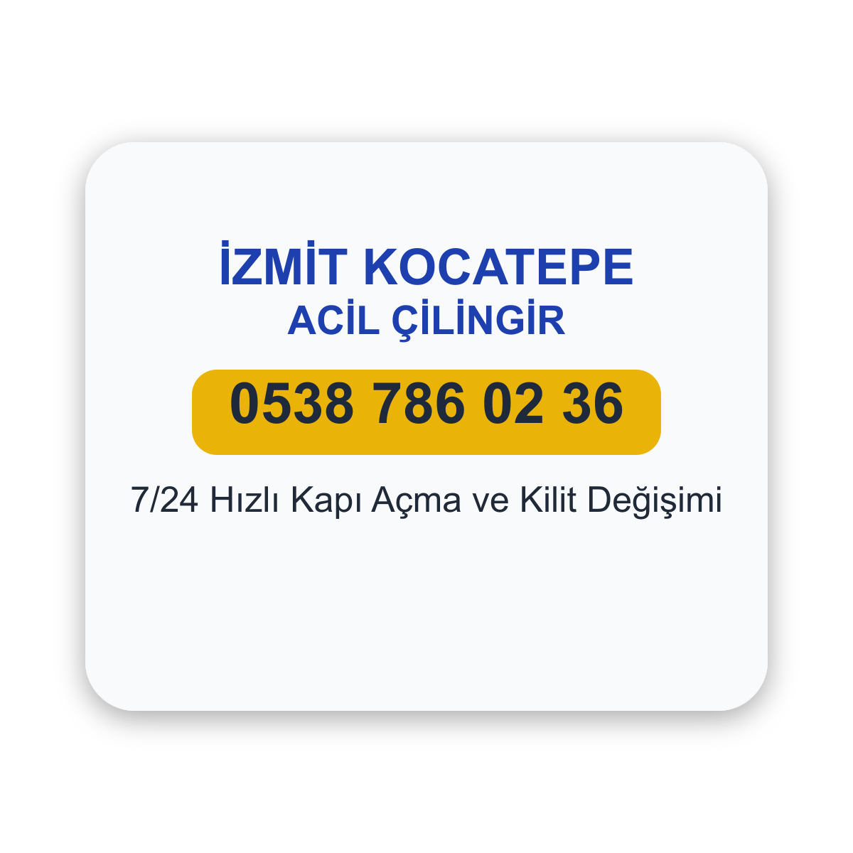 İzmit Kocatepe acil çilingir hizmeti - 7/24 kapı açma ve kilit değişimi - Telefon: 0538 786 02 36