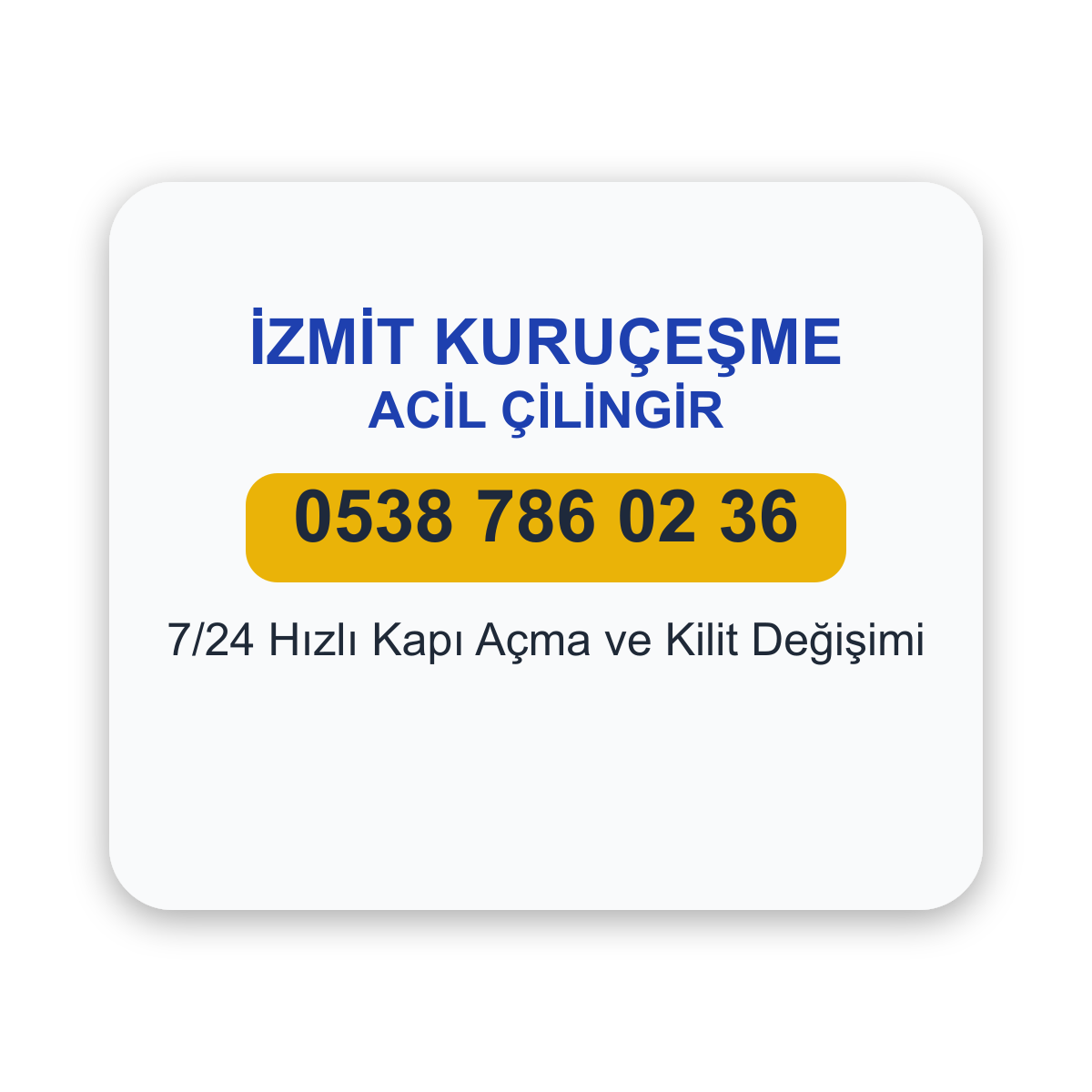 İzmit Kuruçeşme acil çilingir hizmeti - 7/24 kapı açma ve kilit değişimi - Telefon: 0538 786 02 36