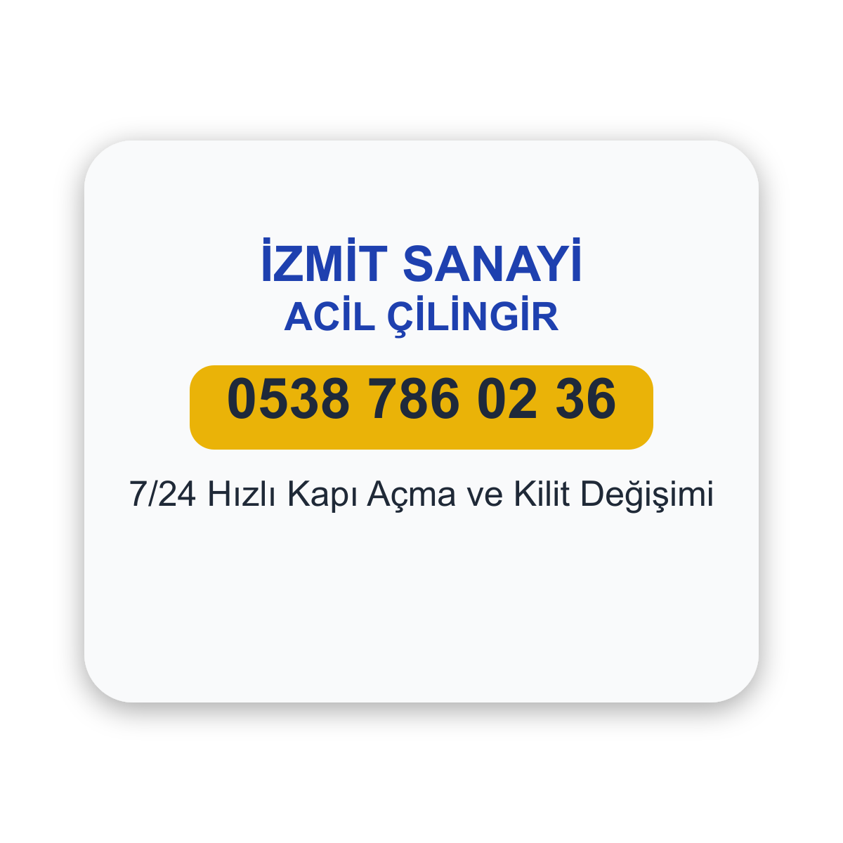 İzmit Sanayi bölgesinde acil çilingir hizmeti - 7/24 kapı açma ve kilit değişimi - Telefon: 0538 786 02 36