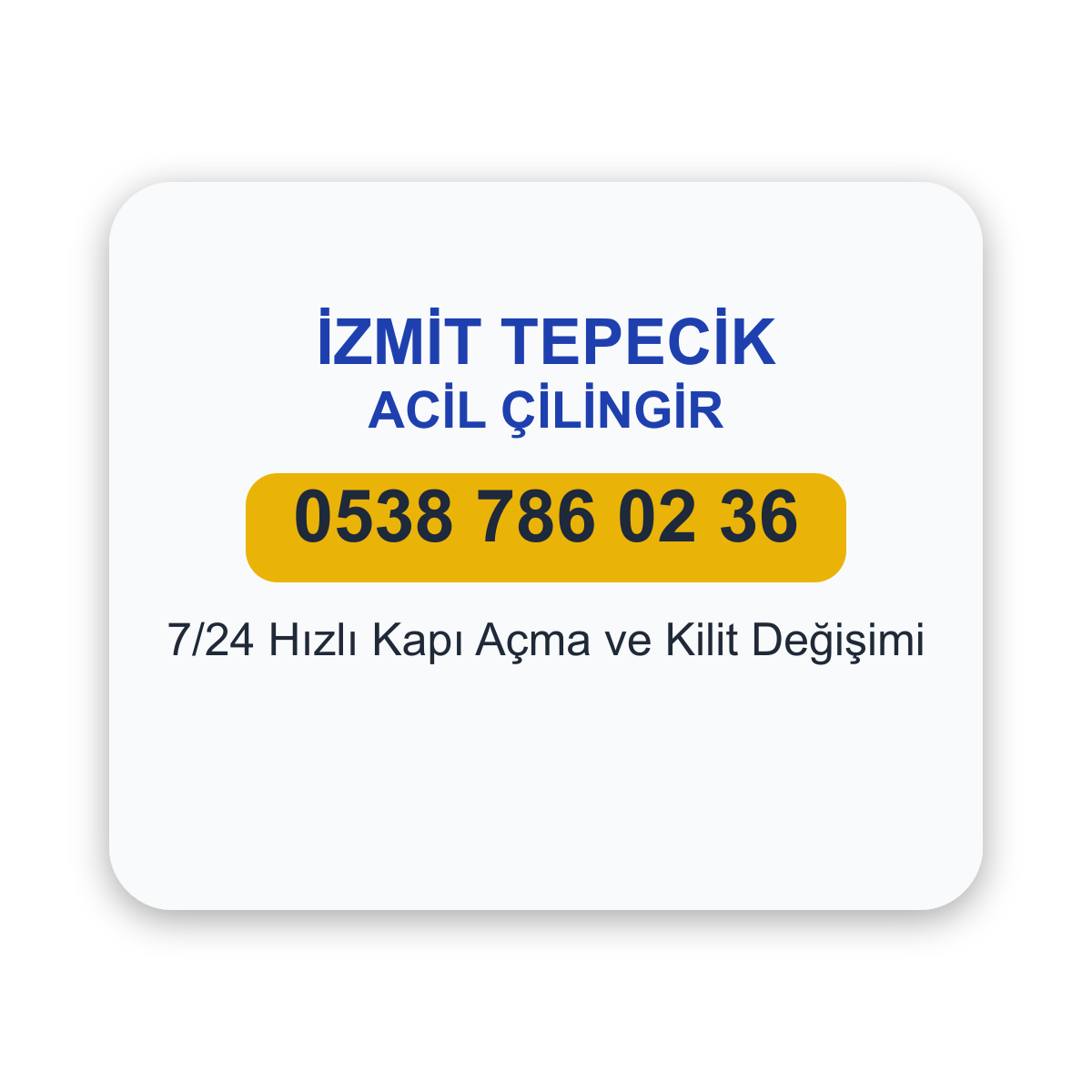 İzmit Tepecik acil çilingir hizmeti - 7/24 kapı açma ve kilit değişimi - Telefon: 0538 786 02 36