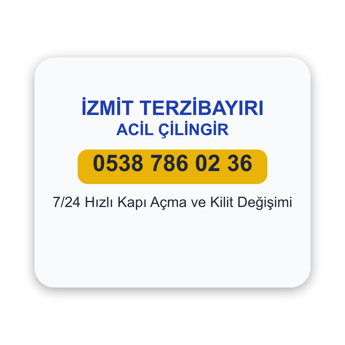 İzmit Terzibayırı acil çilingir hizmeti - 7/24 kapı açma ve kilit değişimi - Telefon: 0538 786 02 36