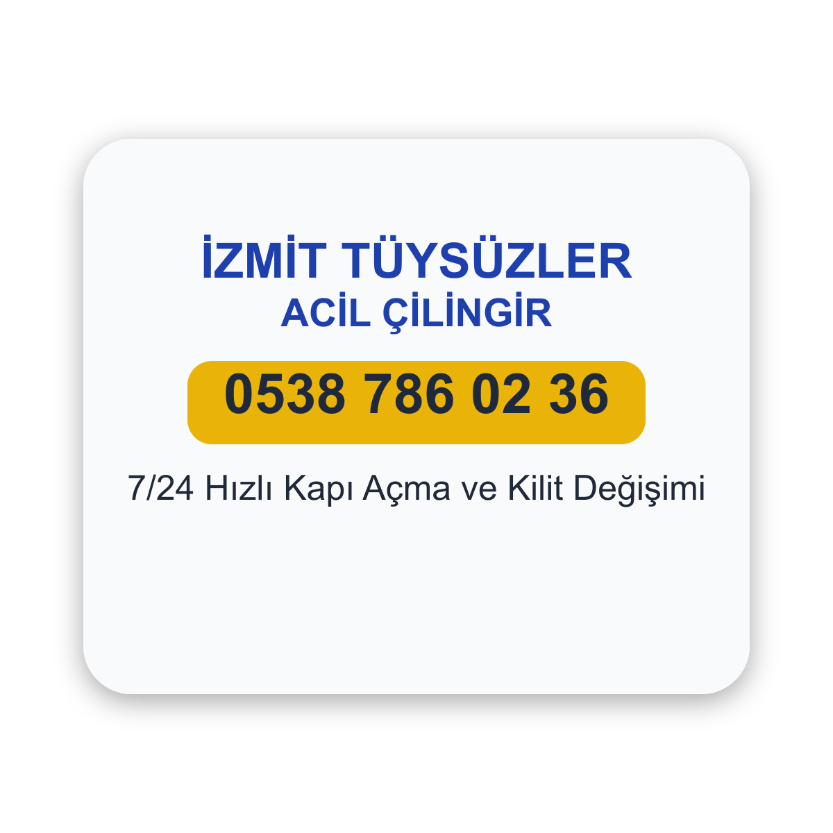 İzmit Tüysüzler acil çilingir hizmeti - 7/24 kapı açma ve kilit değişimi - Telefon: 0538 786 02 36