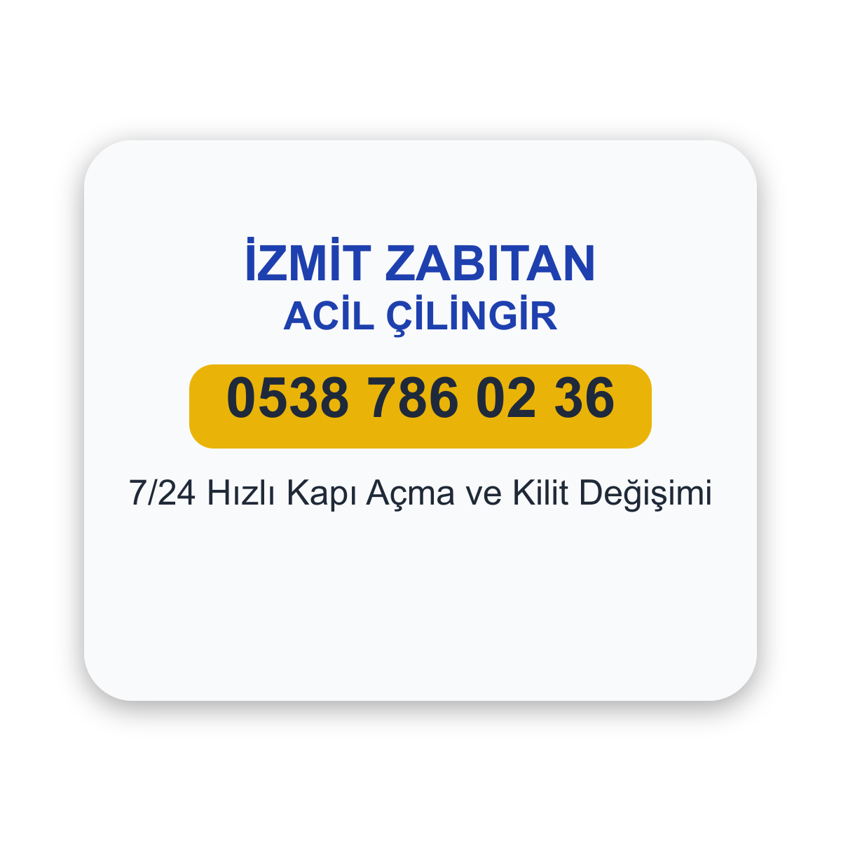 İzmit Zabıtan acil çilingir hizmeti - 7/24 kapı açma ve kilit değişimi - Telefon: 0538 786 02 36